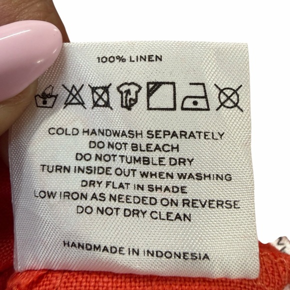 FAITHFULL THE BRAND Tomas linen Pants in Plain Tangerine size 6 - Picture 6 of 7